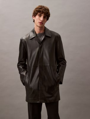 Lamb Leather Car Coat Calvin Klein USA