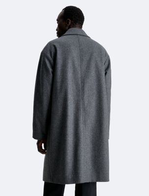 Calvin klein mock cheap neck wool blend coat