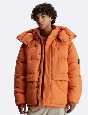 New York Down Relaxed Puffer Jacket, Orange