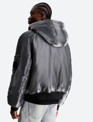 Calvin Klein Jeans Oversized metallic Puffer Coat Silver