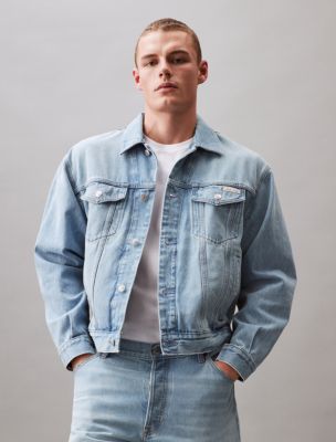 90s Denim Trucker Jacket, Marbled Beacon