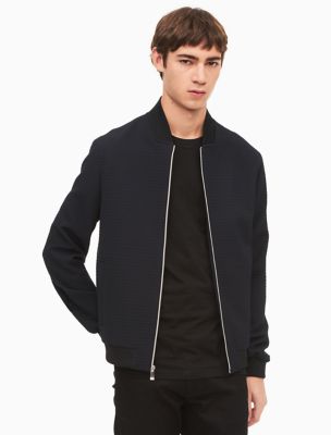 calvin klein bomber leather jacket