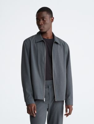 Melange Full Zip Shirt Jacket