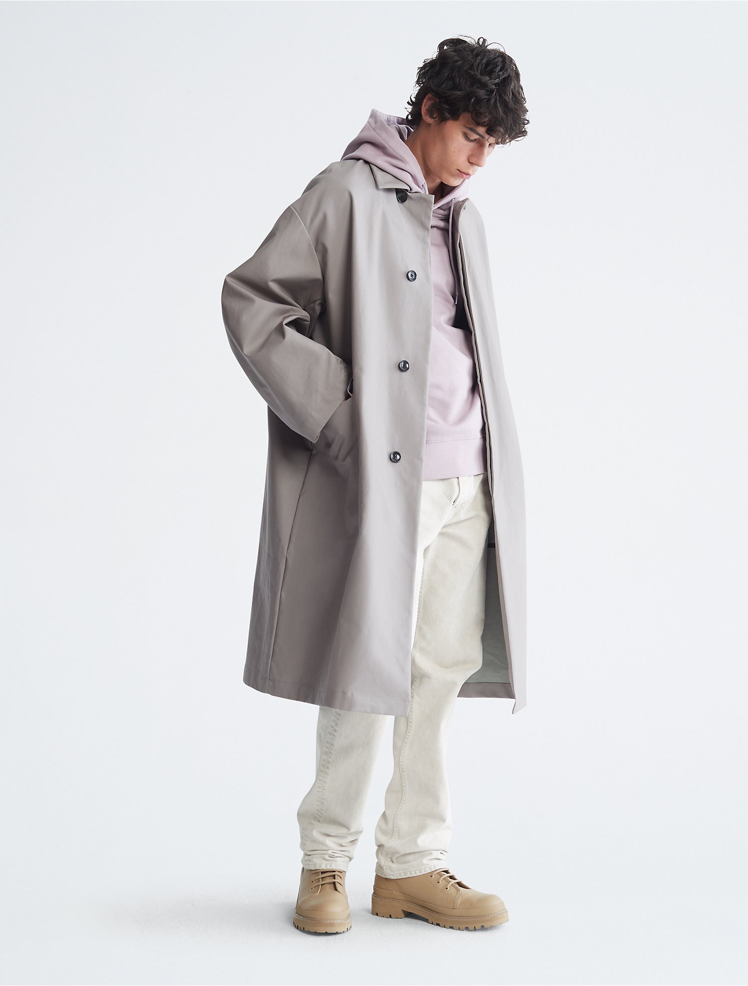 Standards Bonded Cotton Mac Coat | Calvin Klein® USA