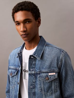 Calvin klein men's hot sale denim trucker jacket