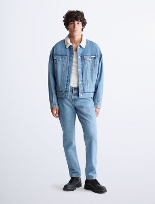 Essential Sherpa Blue Denim Trucker Jacket | Calvin Klein® USA