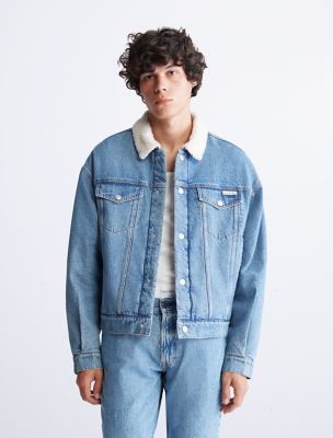 Calvin klein sherpa trucker jacket new arrivals