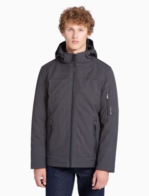 calvin klein soft shell hooded jacket