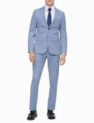 calvin klein blue postman slim fit suit