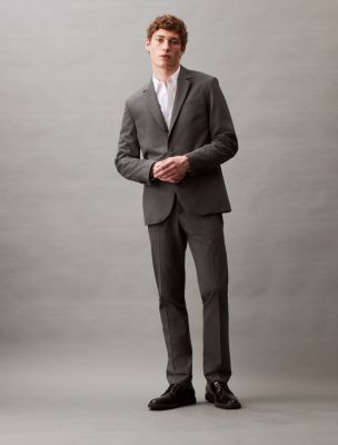 Men's Solid Grey Madison Suit Pants