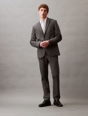 Gray stretch suit pants