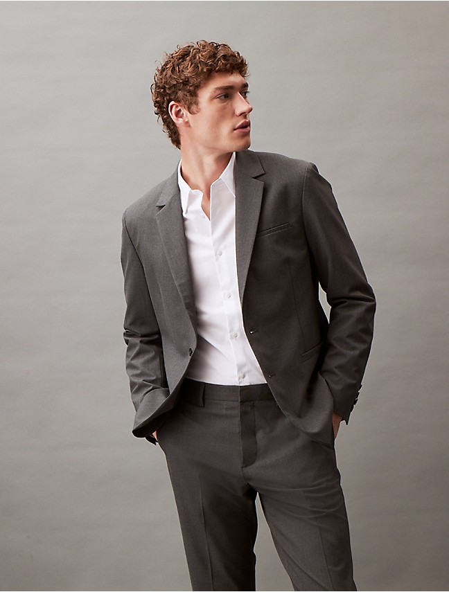 Slim Fit Heather Grey Suit Jacket | Calvin Klein® USA
