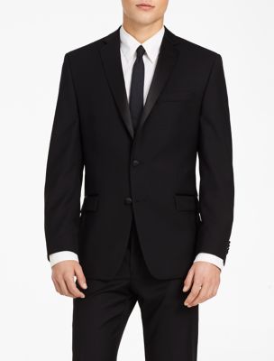 calvin klein black slim fit tuxedo