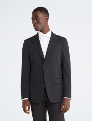 Tech Slim Fit Black Suit Jacket, Black
