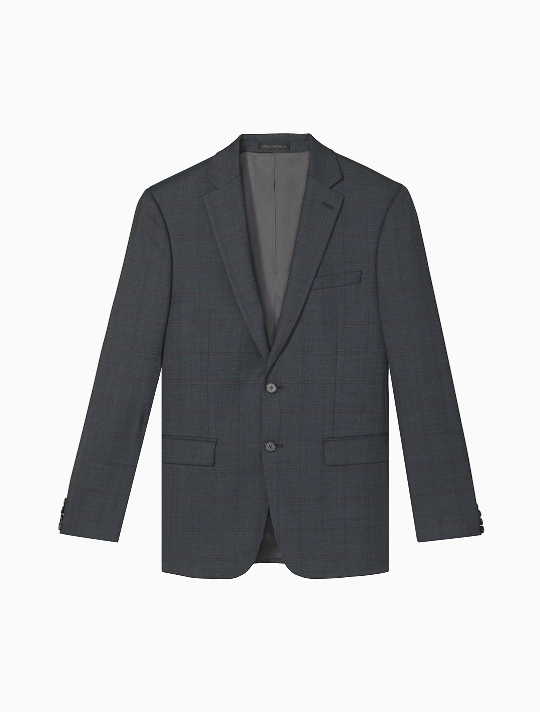Slim Fit Blue Maroon Plaid Suit Jacket | Calvin Klein® USA