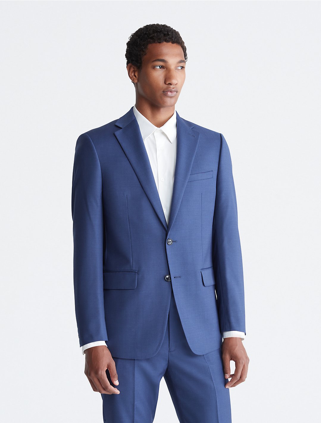 Slim Fit Blue Suit Jacket - Calvin Klein