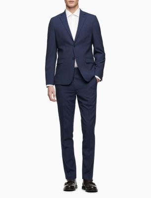 Skinny Fit Pinstripe Suit Jacket, Navy