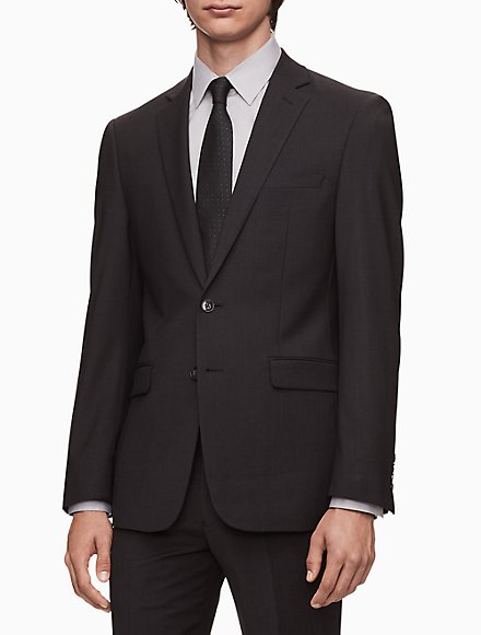 Calvin Klein Wool Suit in Black for Men Mens Clothing Suits Two-piece suits 