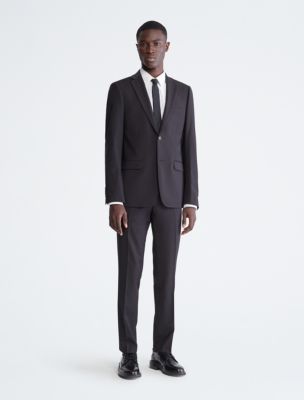 Calvin klein black solid best sale modern fit tuxedo jacket