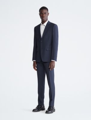 Calvin klein slim store fit suit blue