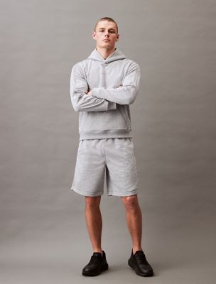 Calvin Klein garment dye belted chino shorts in vapour grey