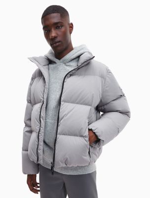 Calvin klein grey puffer jacket on sale