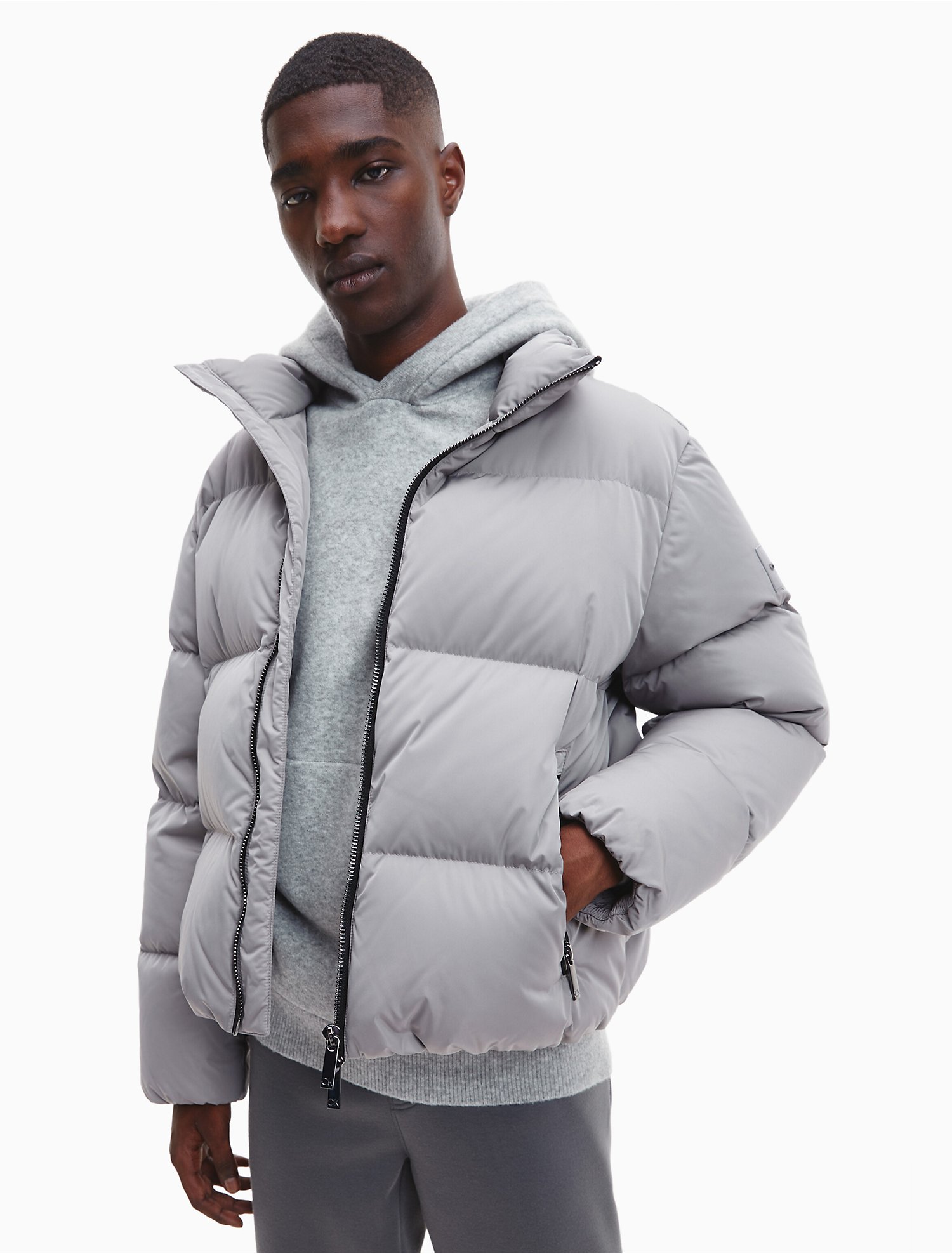 Introducir 73+ imagen calvin klein grey jacket mens