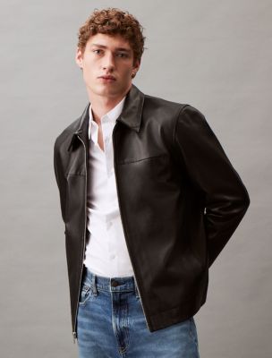 Full-Zip Leather Jacket