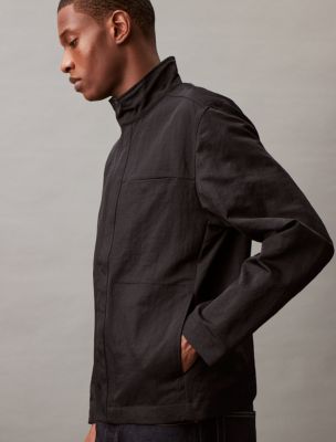 Crinkle Nylon Field Jacket, Black Beauty