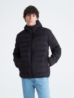 Calvin Klein Performance puffer jacket with hood in silver