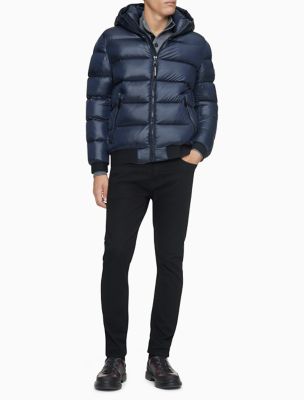 calvin klein logo puffer jacket