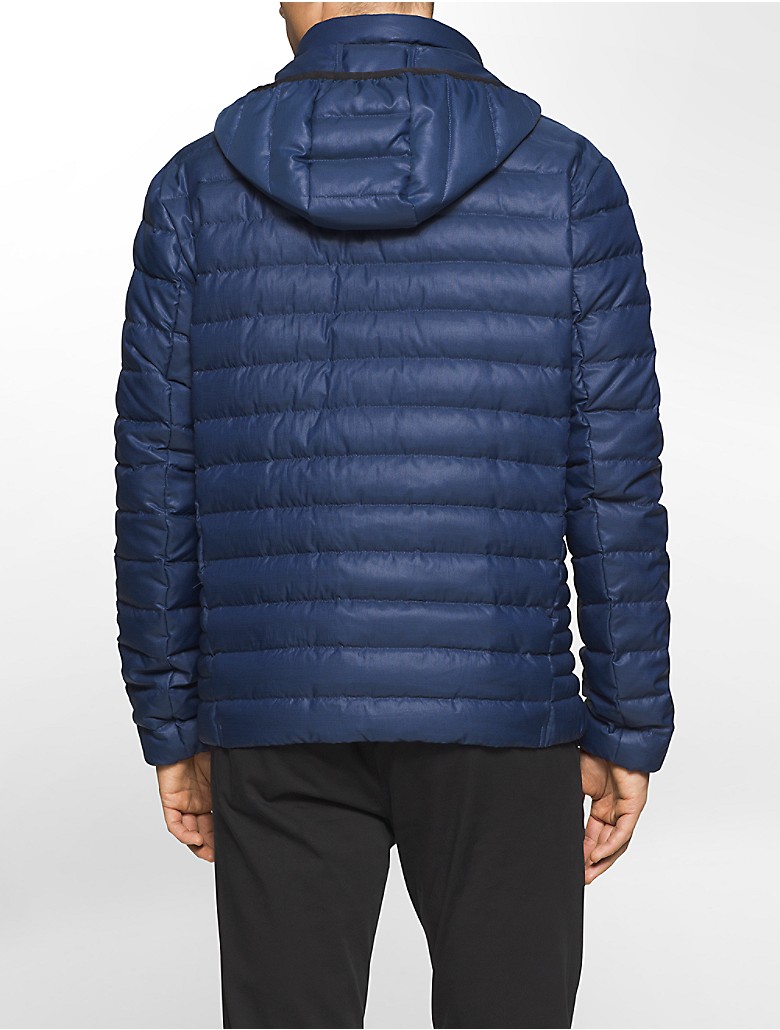 calvin klein mens packable down hooded puffer jacket | eBay