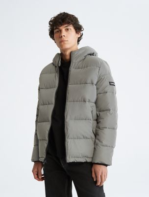 Calvin Klein Hooded Shiny Puffer Jackets, Winter Coats for Men at   Men’s Clothing store