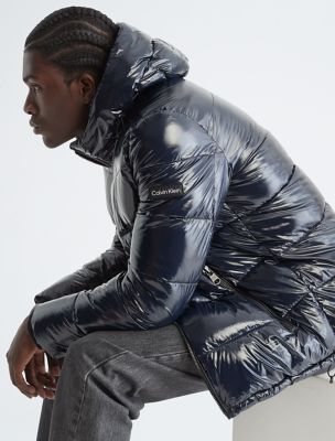 MDC  glossy puffer jacket platinum