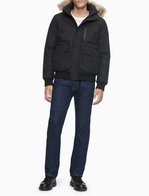 calvin klein coat fur hood