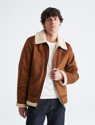 Calvin klein shearling coat hotsell