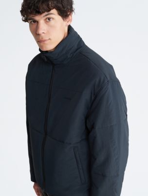 Nylon Mock-Neck Puffer Jacket