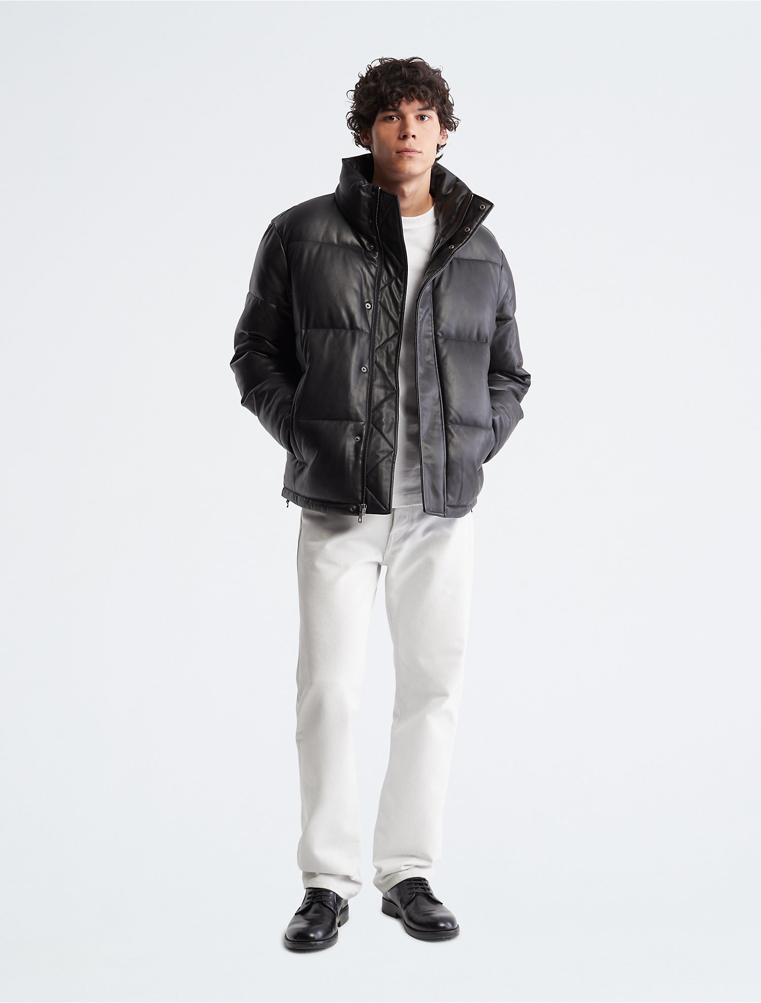 Faux Leather Puffer Jacket | Calvin Klein® USA
