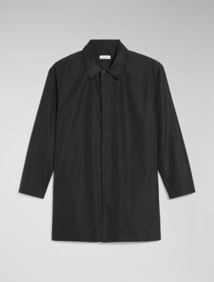 Calvin klein men's slim hot sale fit black solid raincoat