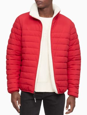 puffer jacket red mens