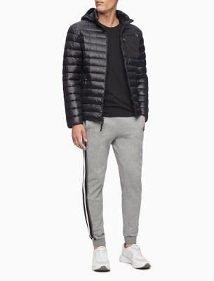 calvin klein packable down hooded jacket