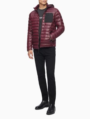 calvin klein packable down jacket with hood