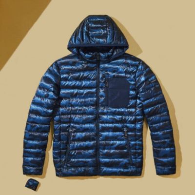 calvin klein packable down hooded jacket
