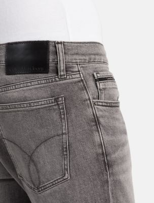 Calvin Klein Slim Straight Faded Grey Jeans in Gray for Men