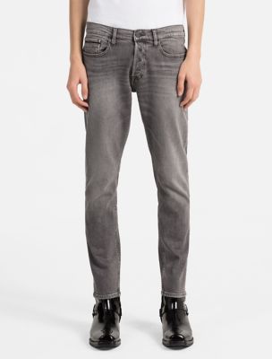 Straight Tapered Bleached Grey Jeans