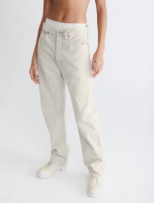 Standards Marble Dye Straight Leg Jeans, Unbleached Marble Dye