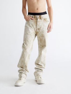 Standards Marble Dye Straight Leg Jeans, Nettle Marble Dye