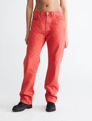 Standards Overdyed Crimson Straight Leg Jeans