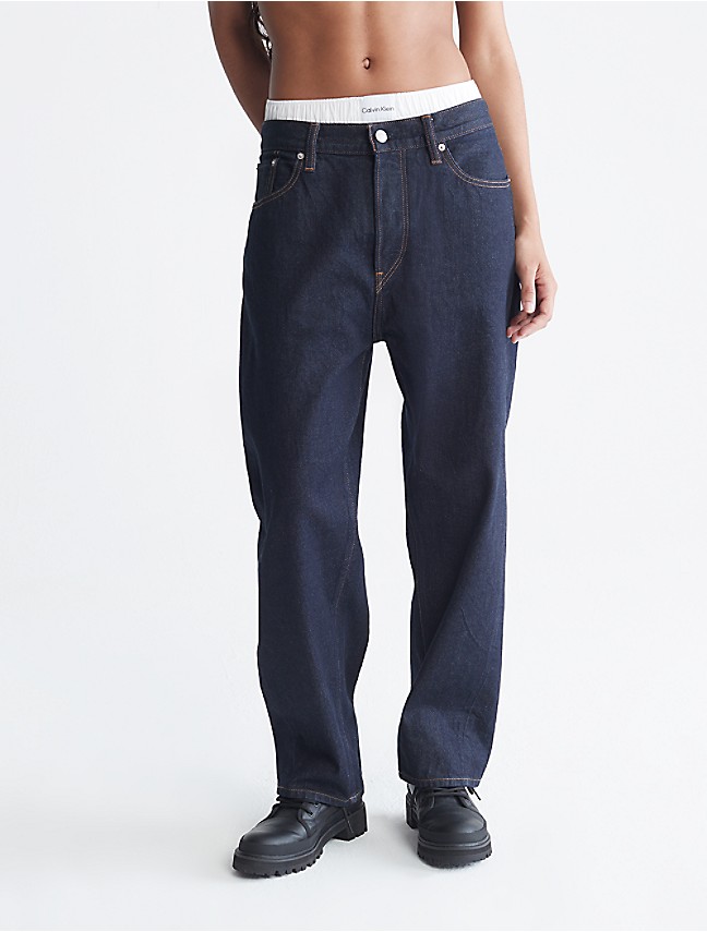 Calvin Klein Men's Standards Iconic Straight Fit Vintage Selvedge Jeans - Blue - 25
