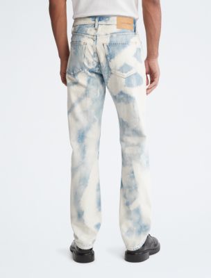 Bleached Standard Straight Fit Big Calvin Jeans | Sky USA Klein®